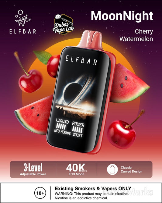 New Best Buy ELF BAR Moon Night 40000 Puffs 50MG Disposable Vape in Dubai