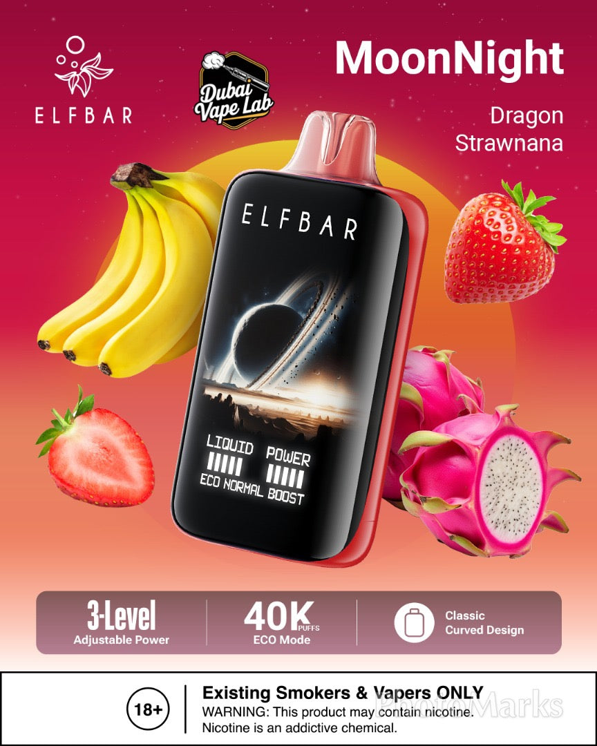 New Best Buy ELF BAR Moon Night 40000 Puffs 50MG Disposable Vape in Dubai