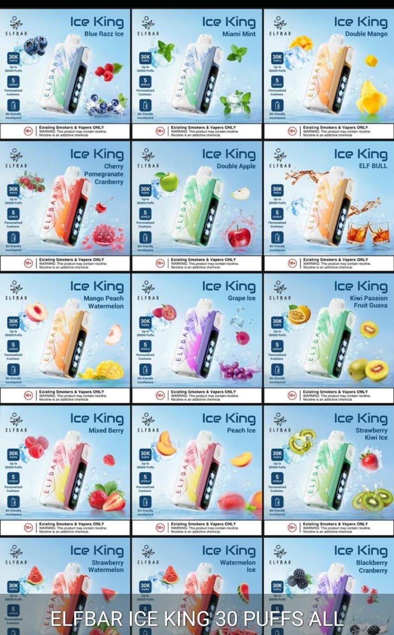 Elfbar Ice King disposable vape 30000 puffs Chart