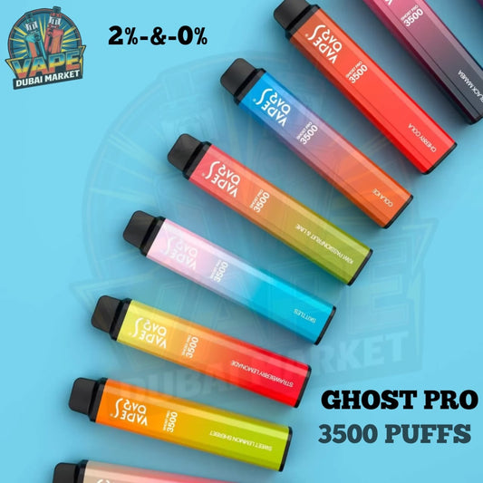 Ghost Pro 3500 puffs disposable vape with assorted flavors