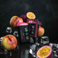 BLVK Bar disposable vape with Passion Peach flavor, device and box.
