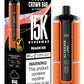 Crown Bar Al Fakher 15K Hypermax disposable vape with Peach Ice flavor.
