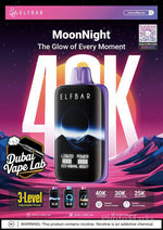ELFBAR MoonNight 40K disposable vape, 3-level power, premium design—VIP VAPE UAE