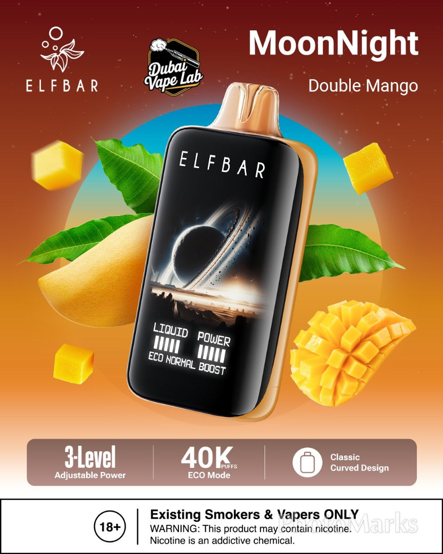 ELFBAR MoonNight 40K disposable vape with Double Mango Flavor 