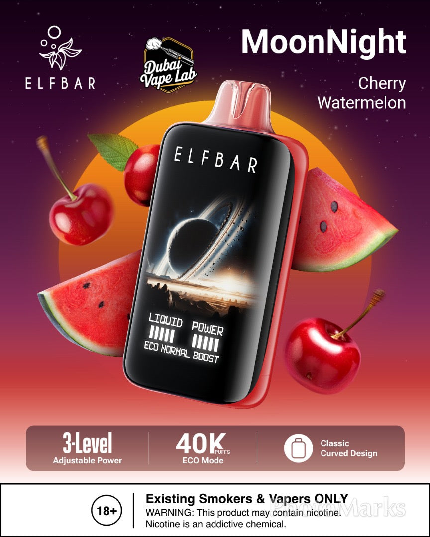 ELFBAR MoonNight 40K disposable vape with cherry watermelon Flavor