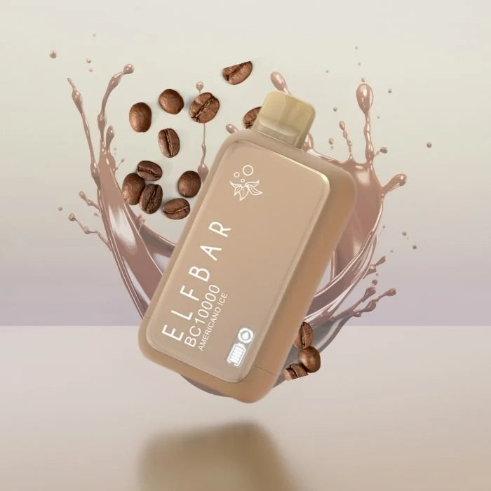 Elfbar BC10000 10000 puffs disposable vape with Americano Ice flavor.
