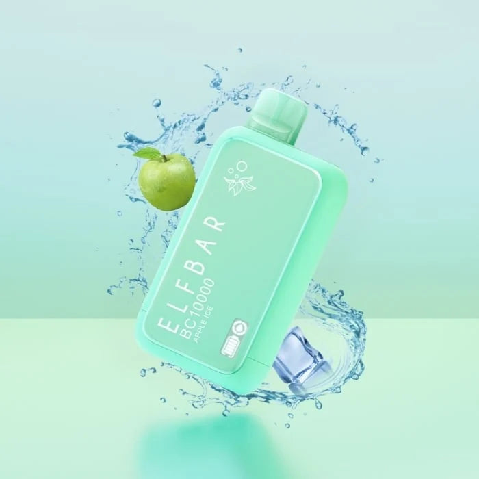Elfbar BC10000 10000 puffs disposable vape with Apple Ice flavor.