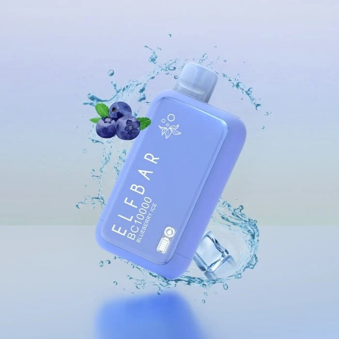 Elfbar BC10000 10000 puffs disposable vape with Blueberry Ice flavor.
