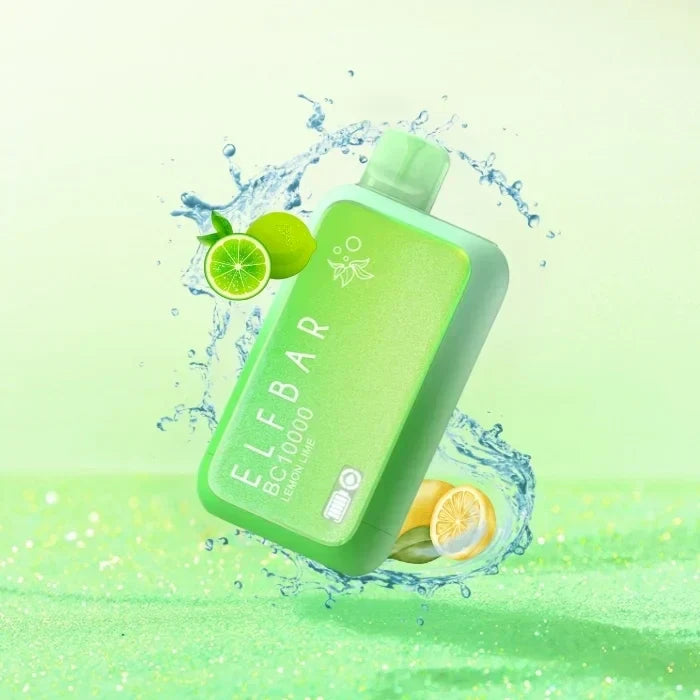 Elfbar BC10000 10000 puffs disposable vape with Lemon Lime flavor.
