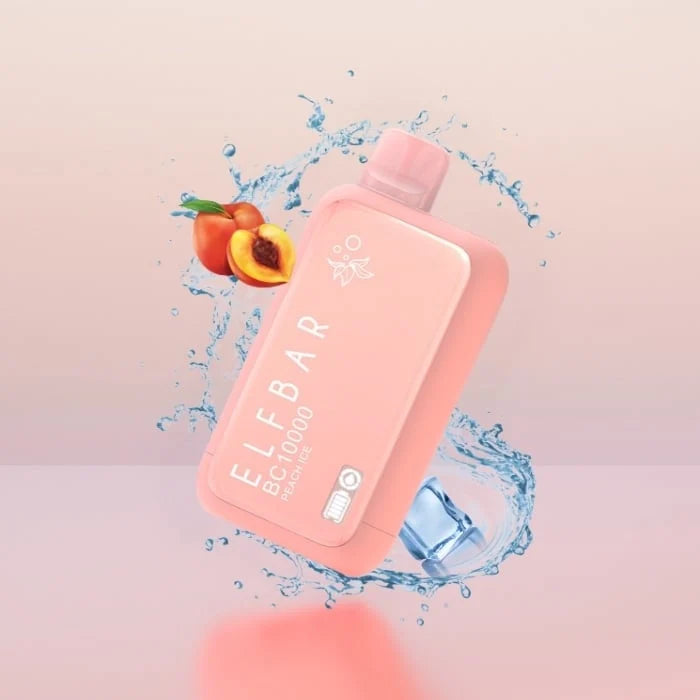 Elfbar BC10000 10000 puffs disposable vape with Peach Ice flavor.
