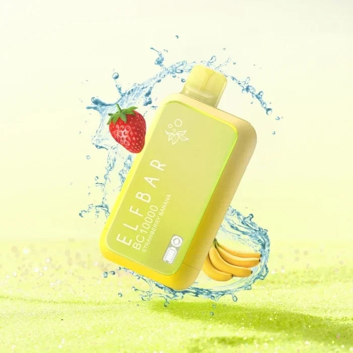 Elfbar BC10000 10000 puffs disposable vape with Strawberry Banana flavor.
