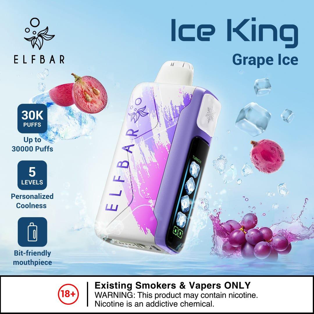 Elfbar Ice King Grape Ice disposable vape 30000 puffs