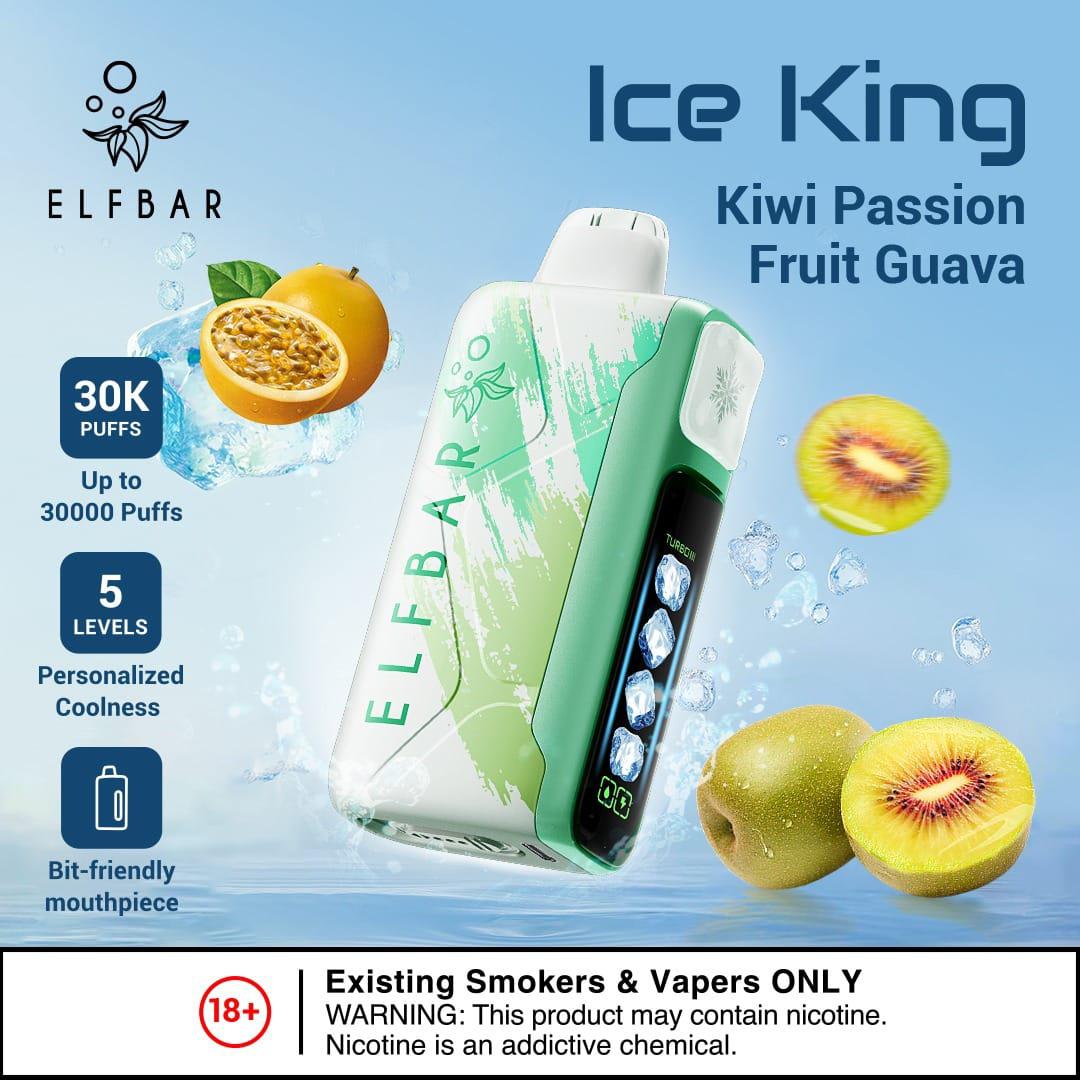 Elfbar Ice King Kiwi Passion Fruit Guava disposable vape 30000 puffs