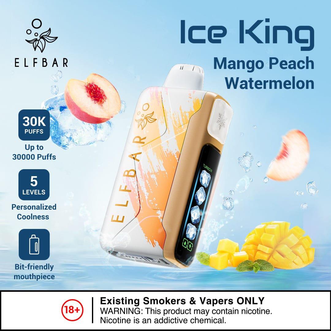 Elfbar Ice King Mango Peach Watermelon disposable vape 30000 puffs