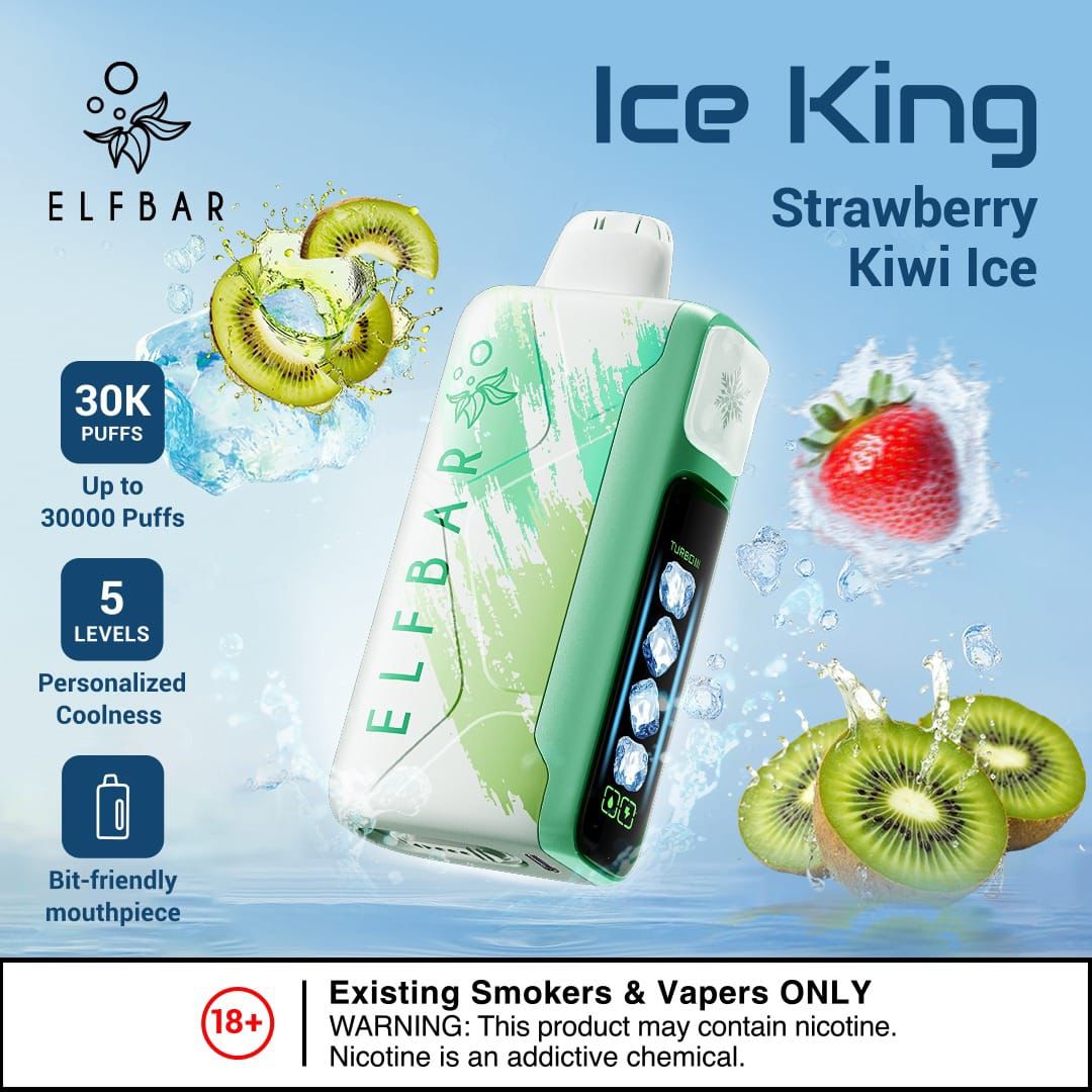 Elfbar Ice King Strawberry Kiwi Ice disposable vape 30000 puffs