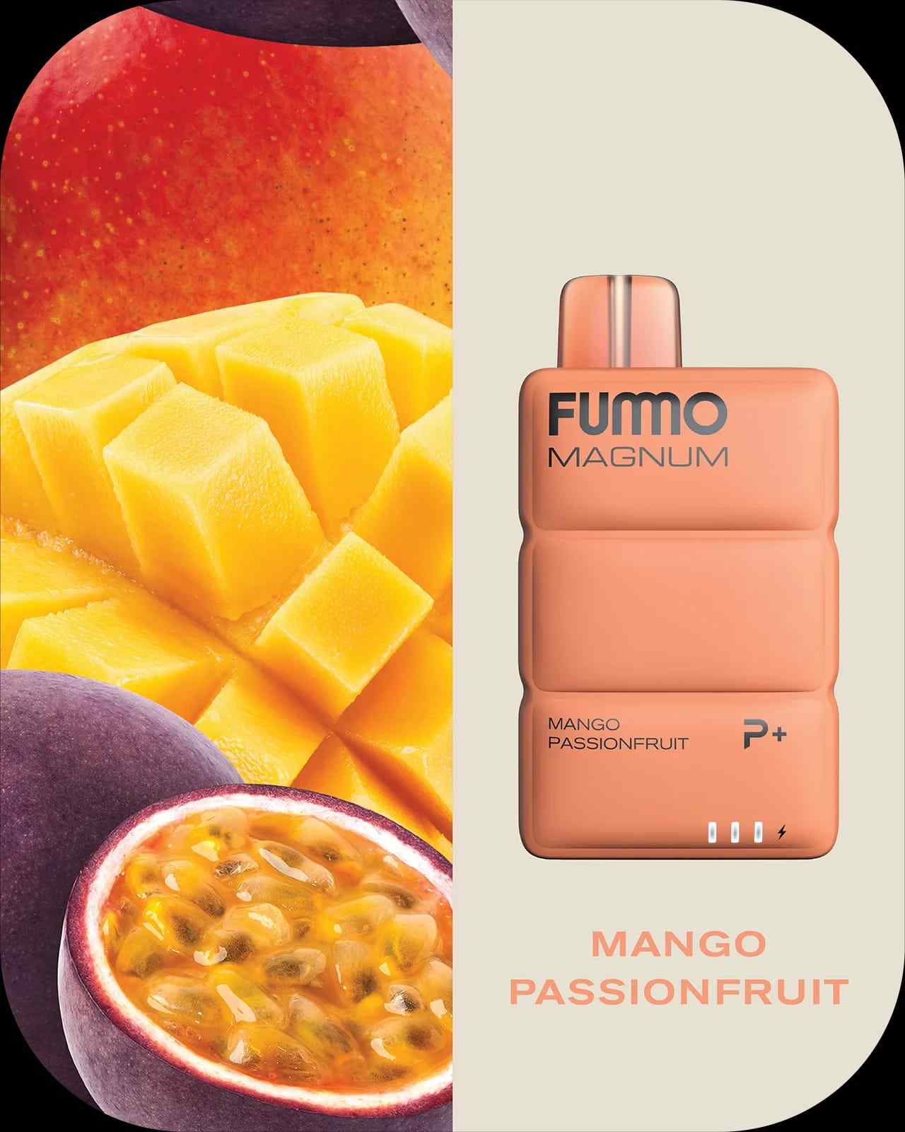 Fummo Magnum Mango Passionfruit disposable vape with tropical fruit flavor