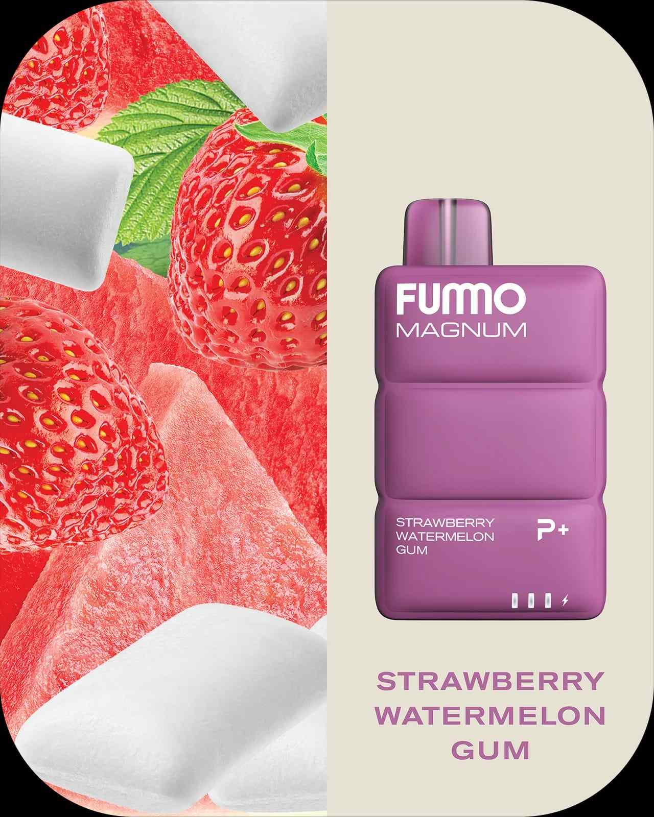 Fummo Magnum Strawberry Watermelon Gum disposable vape with fruity gum flavor