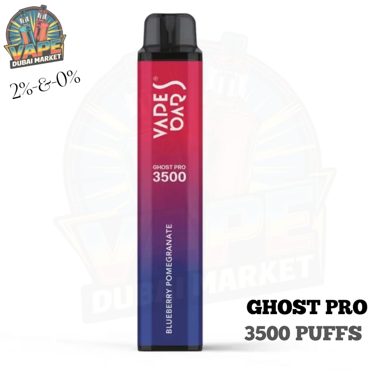 Ghost Pro 3500 puffs disposable vape with Blueberry Pomegranate flavor.