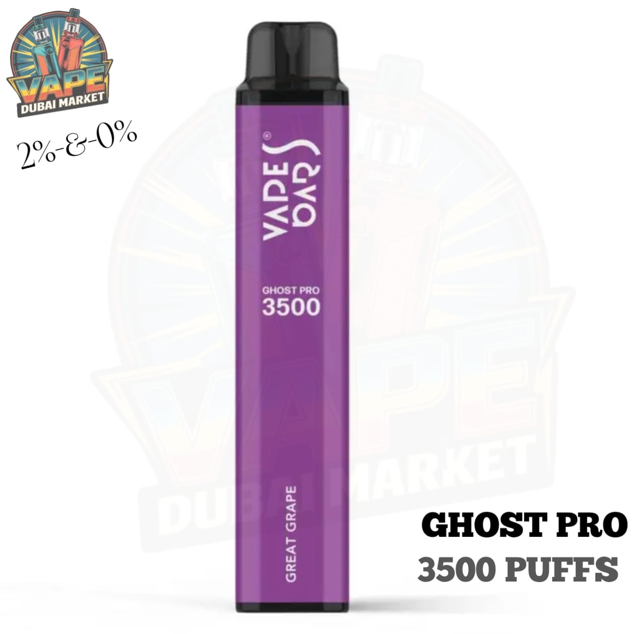 Ghost Pro 3500 puffs disposable vape with Great Grape flavor.