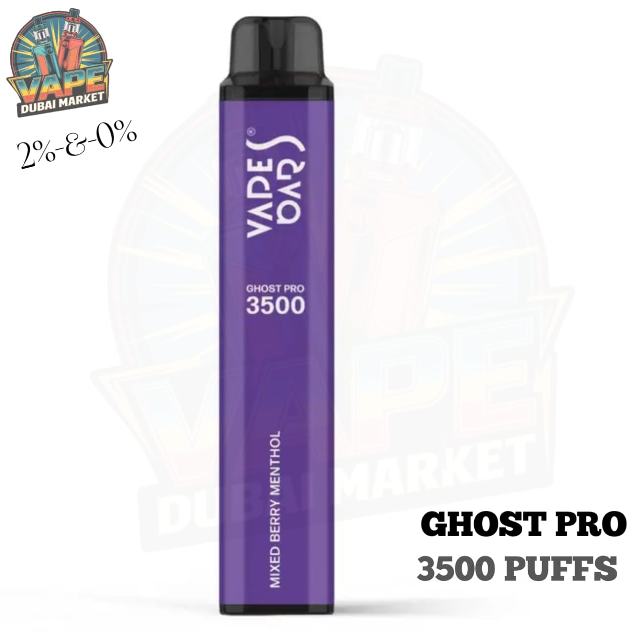 Ghost Pro 3500 puffs disposable vape with Mixed Berry Menthol flavor.