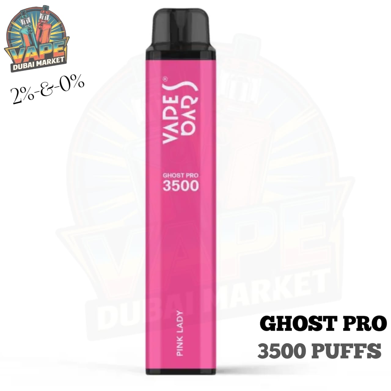 Ghost Pro 3500 puffs disposable vape with Pink Lady flavor.