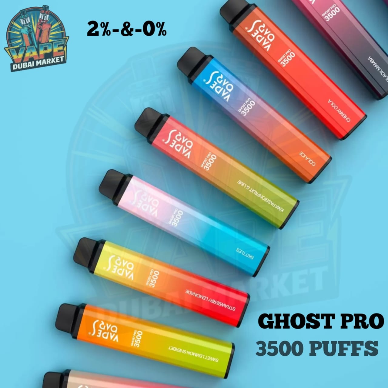 Ghost Pro 3500 puffs disposable vape with assorted flavors