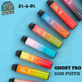 Ghost Pro 3500 puffs disposable vape with assorted flavors