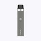 Gray Vaporesso pod vape device, front view with button and small LED