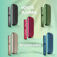 IQOS ILUMA STANDARD devices in gray, green, red, gold and blue with matching cases.
