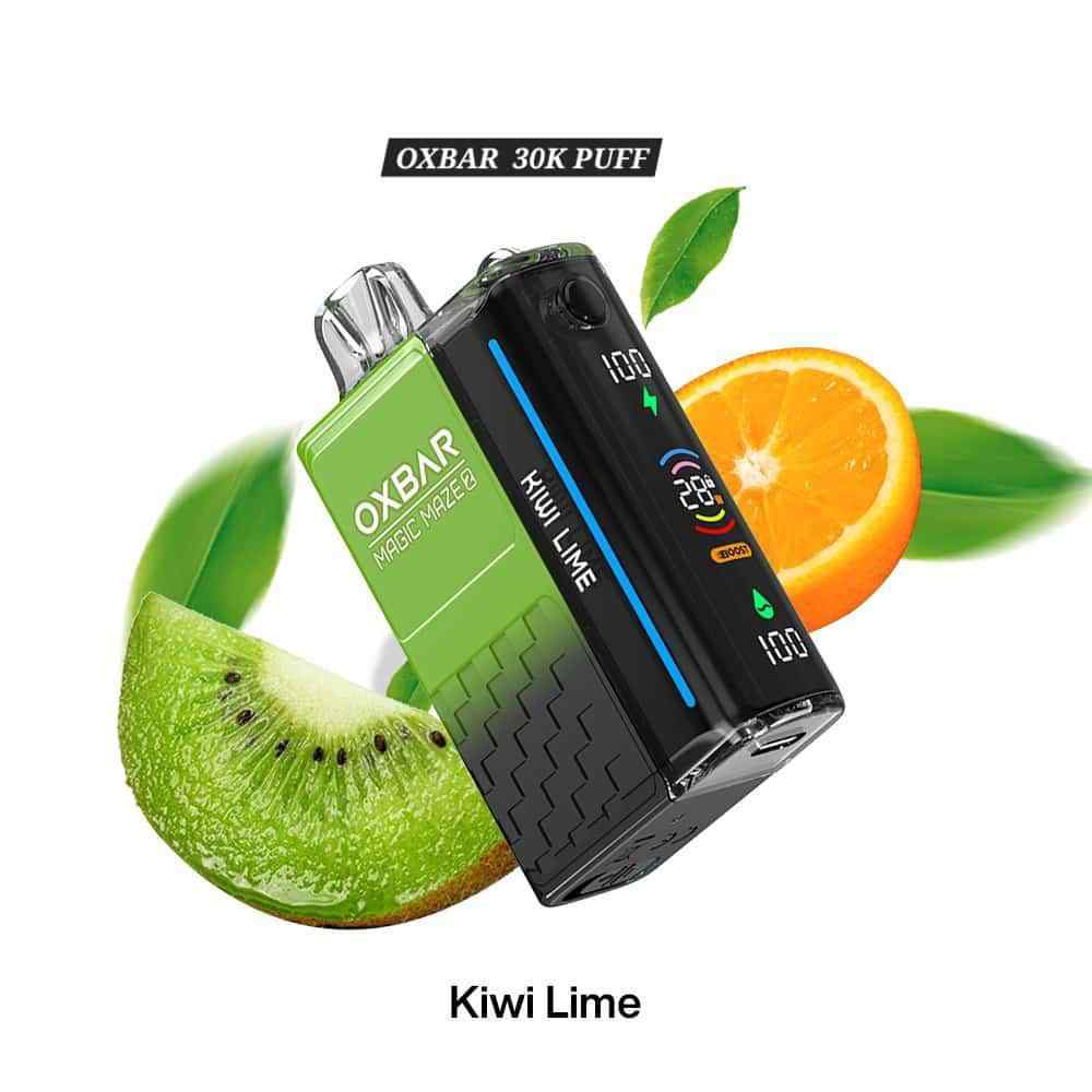 OXBAR Magic Maze 30K puffs disposable vape with Kiwi Lime flavor.

