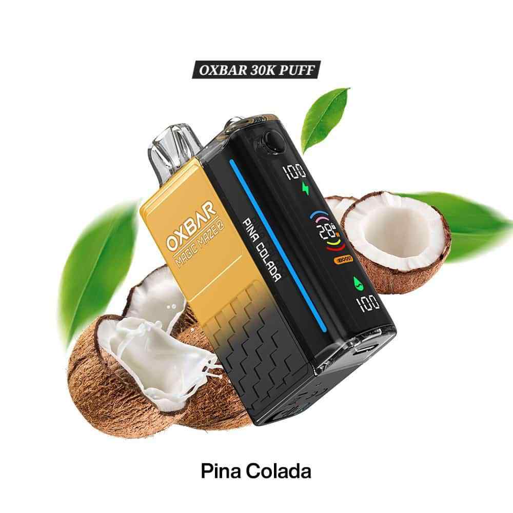 OXBAR Magic Maze 30K puffs disposable vape with Pina Colada flavor.