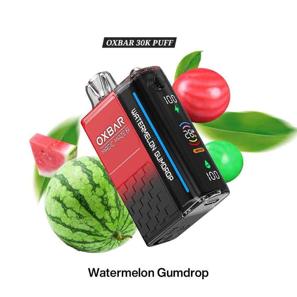 OXBAR Magic Maze 30K puffs disposable vape with Watermelon Gumdrop flavor.