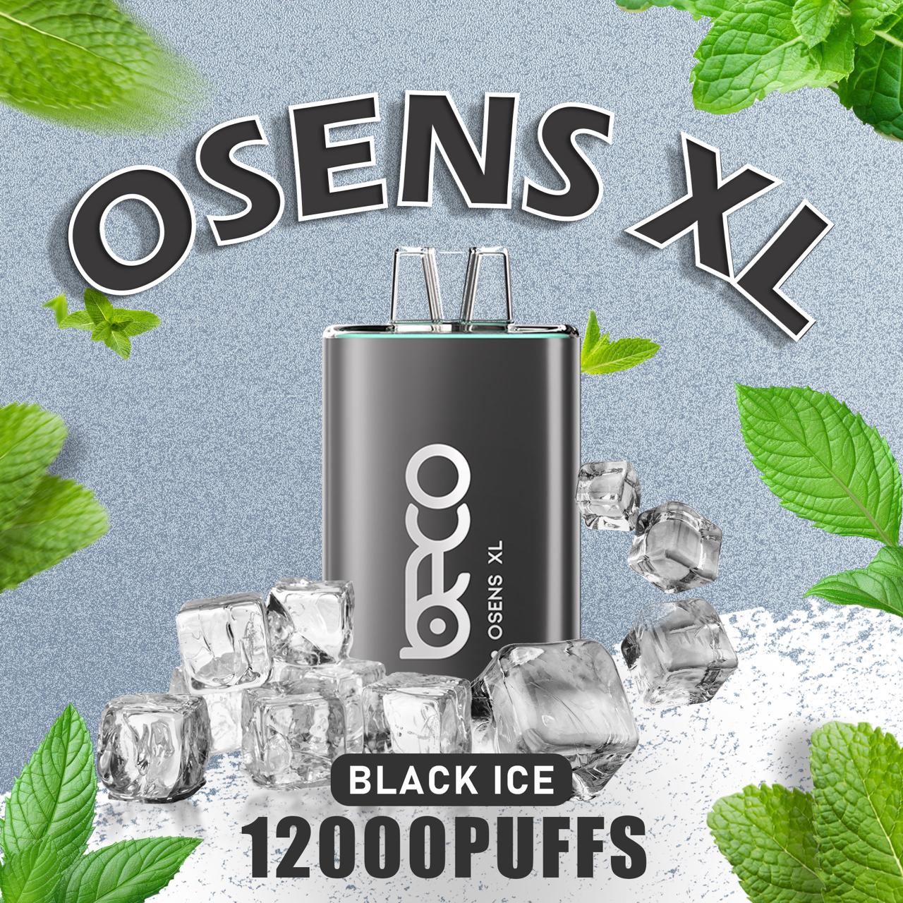 Osens XL Black Ice disposable vape 12000 puffs with cool icy flavor