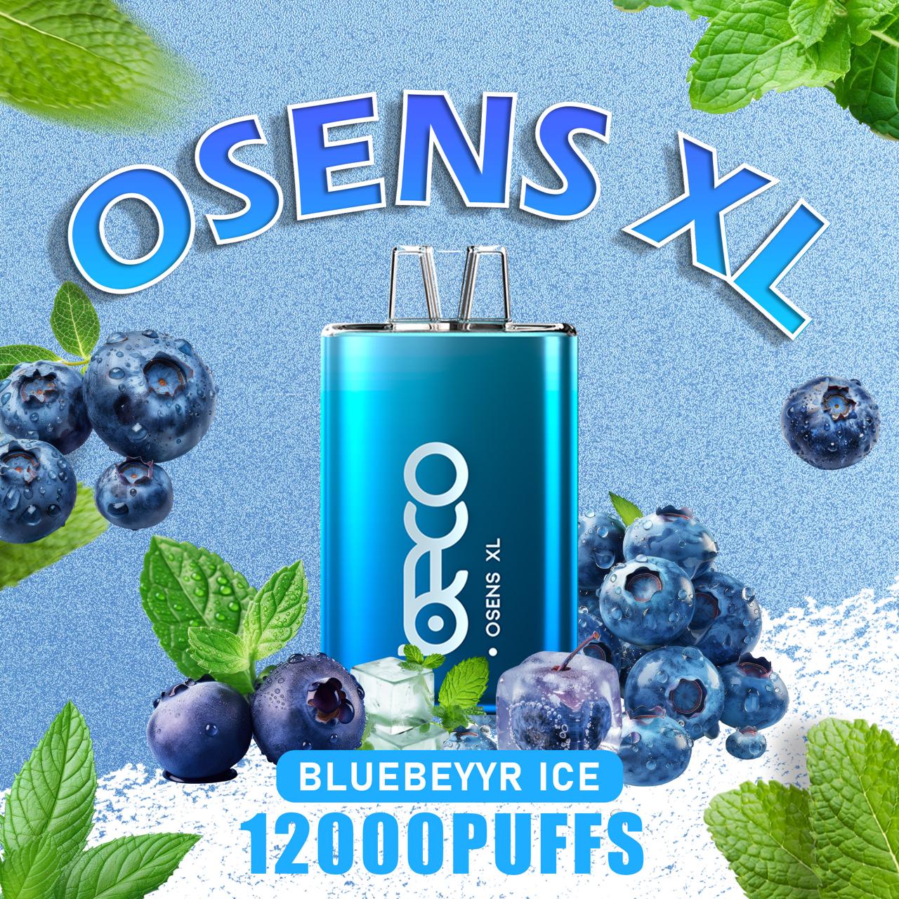 Osens XL Blueberry Ice disposable vape 12000 puffs with icy blueberry flavor