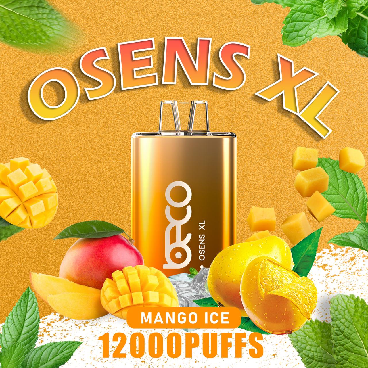 Osens XL Mango Ice disposable vape 12000 puffs with mango and ice flavor