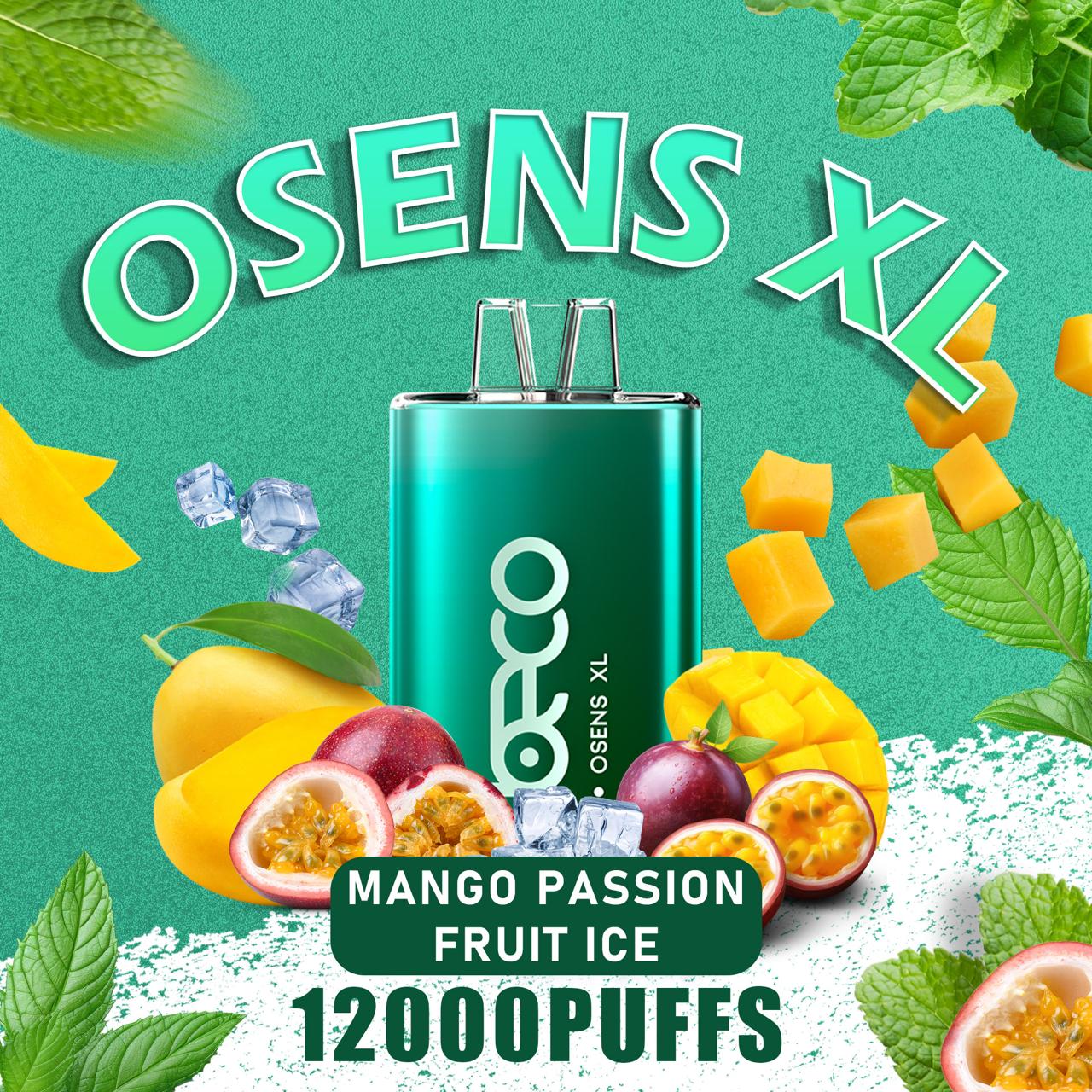 Osens XL Mango Passion Fruit Ice disposable vape 12000 puffs tropical blend