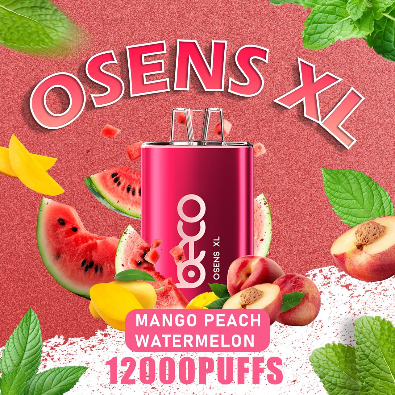Osens XL Mango Peach Watermelon disposable vape 12000 puffs fruity blend