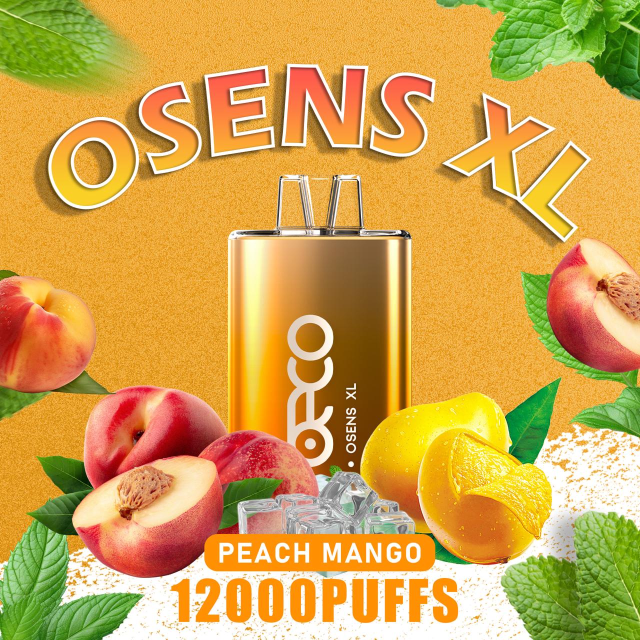 Osens XL Peach Mango disposable vape 12000 puffs with mango flavor