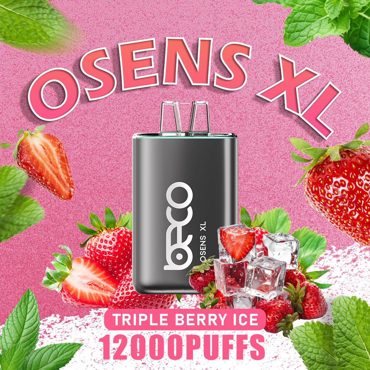 Osens XL Triple Berry Ice disposable vape 12000 puffs with mixed berry ice