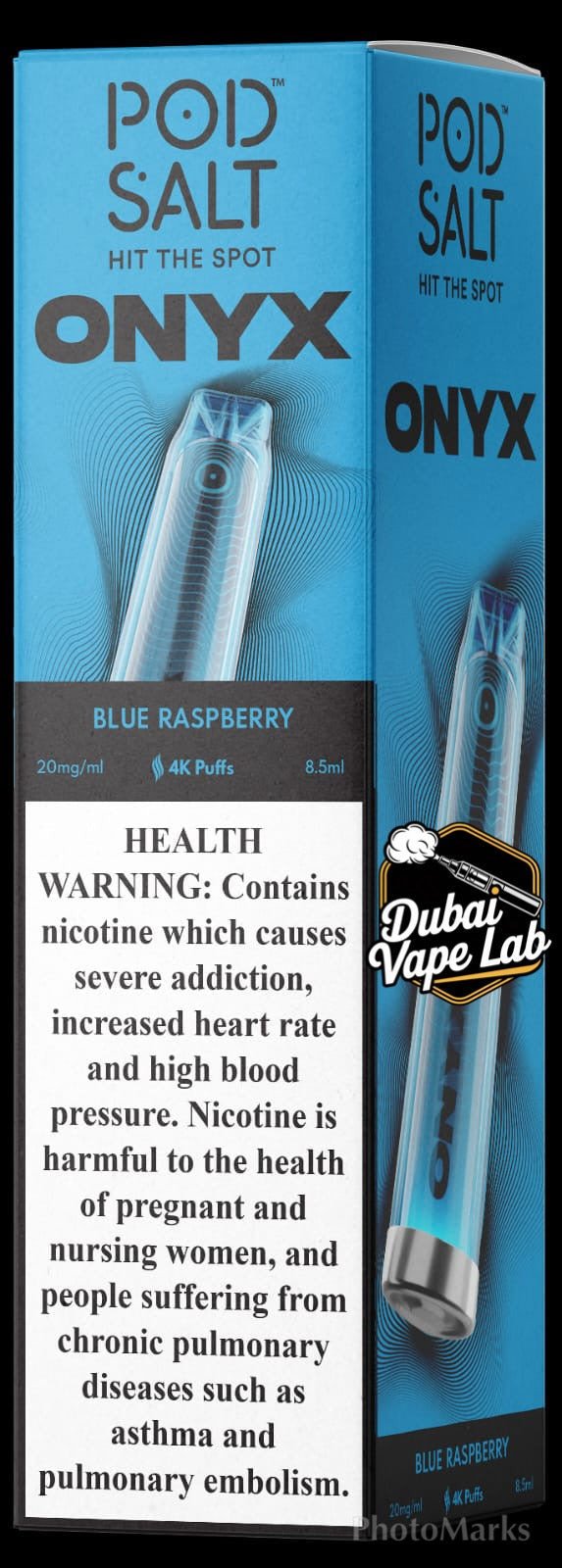 Pod Salt Onyx disposable vape with Blue Raspberry flavor