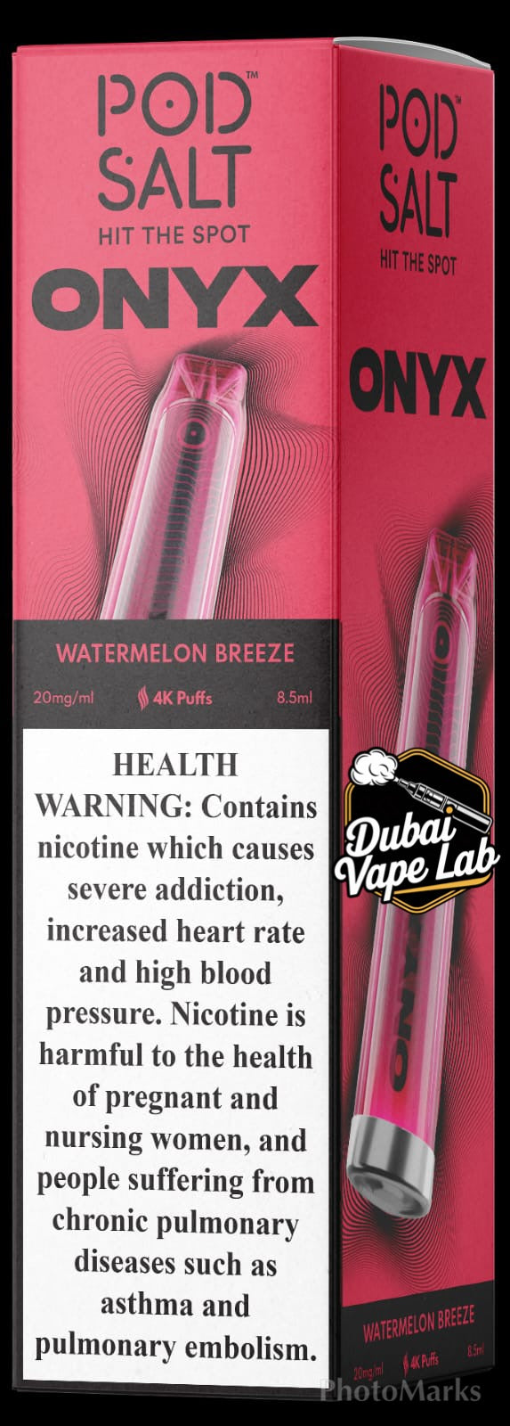 Pod Salt Onyx disposable vape with Watermelon Breeze flavor