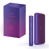 Purple IQOS ILUMA PRIME limited edition box with matching device and case.