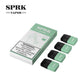 SPRK Vapor Lemon Mint pod pack with four matching pods on white background