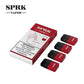 SPRK Vapor Red Apple pod pack with four matching pods on white background