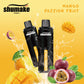 Shumake Mango Passion Fruit vape with mango cubes and passion fruit.
