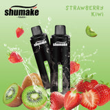 Shumake Strawberry Kiwi vape with strawberries, kiwi, and splash effects.