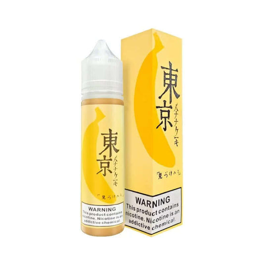 Tokyo banana e-liquid 60ml bottle and box with nicotine warning