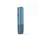 Two‑tone blue IQOS Iluma One device standing upright on white background.
