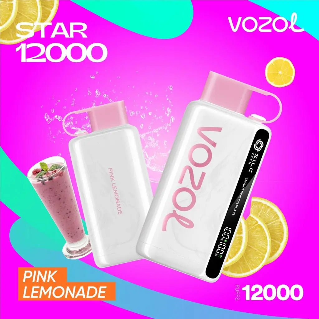 Vozol Star 12000 Lemonade disposable vape with 12000 puffs