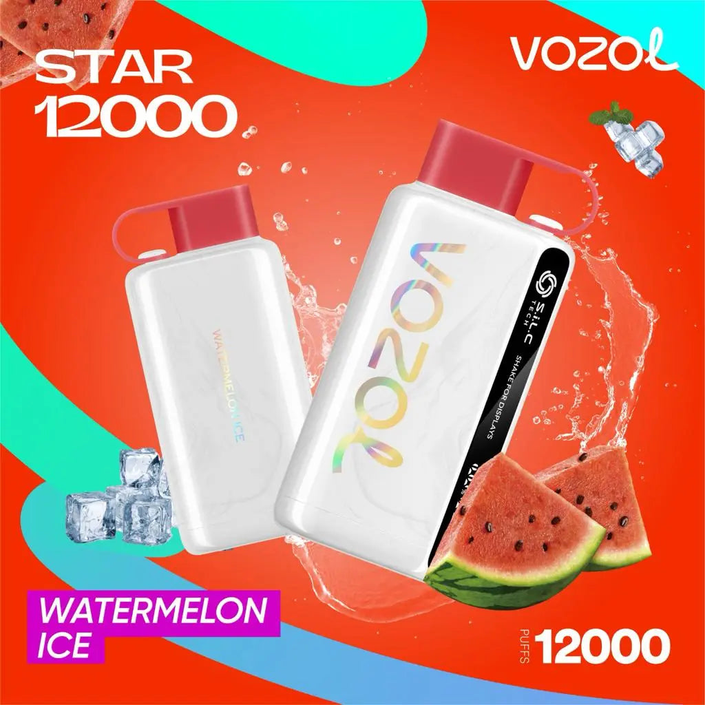 Vozol Star 12000 Watermelon Ice disposable vape with 12000 puffs
